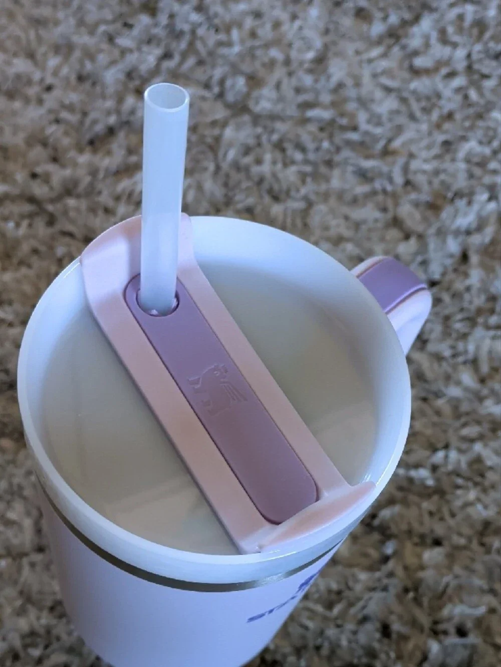 Stanley Light Pink Travel Tumbler with Handle and Straw - Picture 5 of 5